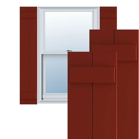 True Fit PVC Two Board Joined Board-n-Batten Shutters, Pepper Red, 10 3/4W X 70H